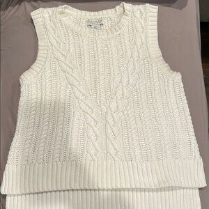 Rachel Zoe Off-White Cable Knit Sweater Vest